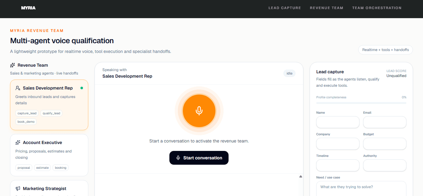 Myria multi-agent collaboration